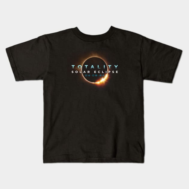 Astronomy Lovers! Total Solar Eclipse 2024 Totality 04.08.24 design Kids T-Shirt by Vector Deluxe